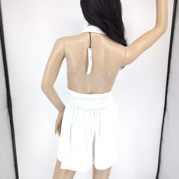 Susana Monaco Tube Cut Out Gathered Romper in Sugar White Women's Size Small NWT - Picture 10 of 13